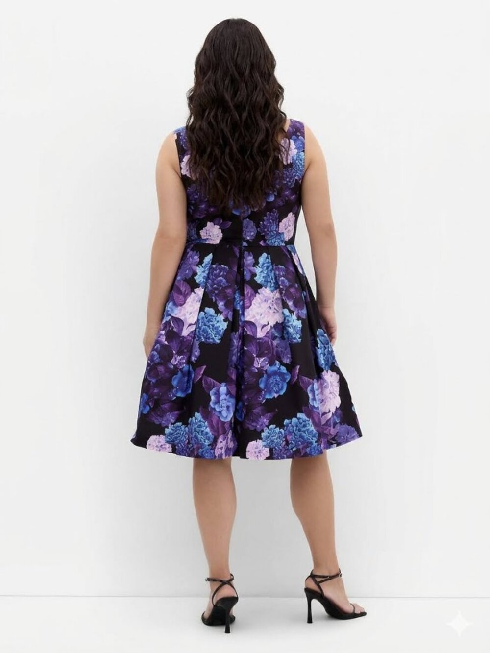 Citi Chic  Dress Hydrangea Fit & Flare Feminine,  Plus Size, Pleated Skirt, - Picture 2 of 11